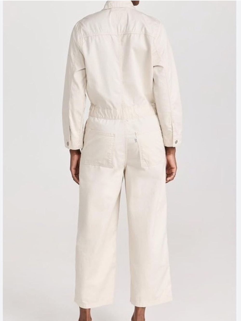 Levi's Cream Wide-Leg Utility Jumpsuit